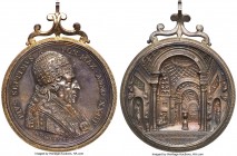 Papal States. Pius VII silver "Vatican Museum" Medal 1822-Dated UNC Details (Mounted) NGC, Lincoln-Unl., Rinaldi-17, Bertuzzi-161. 45mm (with mount). ...