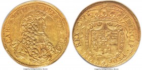 Savoy. Carlo Emanuele II gold 10 Scudi d'Oro 1663 MS61+ NGC, Turin mint, KM270.1 (this coin), Fr-1082 (Rare), Biaggi-670 (R10), MIR-795a (R9), Bellesi...