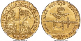 Venice. Francesco Morosini gold Osella of 4 Zecchini Anno III (1690)-PP MS62 NGC, KM-Unl., Fr-Unl., CNI-Unl., Paolucci II-338, Bellesia-198 (R4). 13.8...