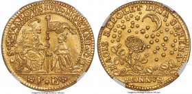 Venice. Alvise Mocenigo II gold Osella of 5 Zecchini Anno V (1704)-PB MS62 NGC, KM-Unl., Fr-Unl., CNI-Unl., Paolucci II-Unl., Bellesia-Unl.. 17.40gm. ...