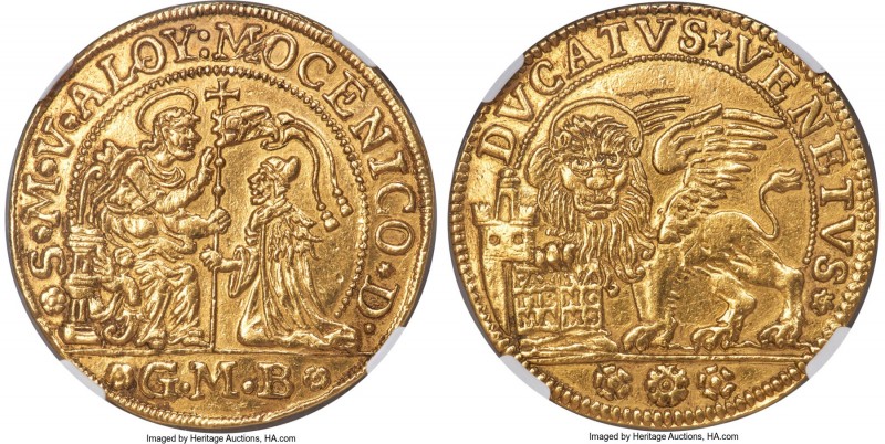 Venice. Alvise Mocenigo IV gold Ducato of 8 Zecchini ND (1763-1778)-GMB AU55 NGC...