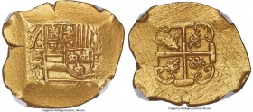 Philip V gold Cob 8 Escudos 1712 MXo-J MS62 NGC, Mexico City mint, KM57.1, Fr-6, Cal-2208 (prev. Cal-104), Cay-9261. 26.76gm. From the 1715 Plate Flee...