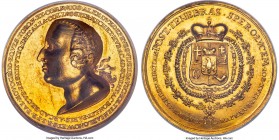 "Prize for Trigonometry & Mechanics" gold Medal of 30 Ducats ND (c. 1760-1762) MS62 NGC, cf. Raczynski-550 (different obverse portrait), cf. HCz-5387 ...