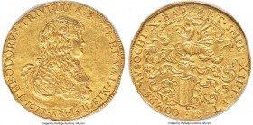 Graubünden - Misox (Mesocco). Antonio Teodoro Trivulzio gold 10 Ducat (10 Zecchini) 1677 MS61 NGC, KM19 (under Retegno), Fr-986 (same), CNI-IVb.50, MI...