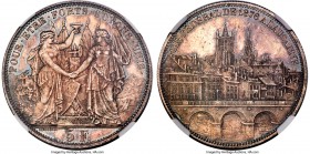 Confederation "Lausanne Shooting Festival" 5 Francs 1876 MS66 NGC, Bern mint, KM-XS13, Richter-1560. Blessed by warm peach tone that intermingles with...