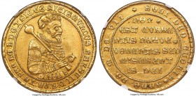 Sigismund Rakoczi gold 10 Ducat 1607 AU58 NGC, Klausenburg mint, KM44, Fr-323, Horsky-5246, Montenuovo-416, Resch-1. 34.82gm. A phenomenal representat...