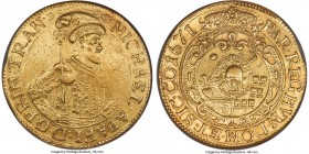 Michael I Apafi gold 10 Ducat 1671-AC AU53 NGC, Klausenburg mint, KM-A416 (Rare), Fr-458, Horsky-5359, Montenuovo-1061, Husz-642, cf. Resch-83 (there,...