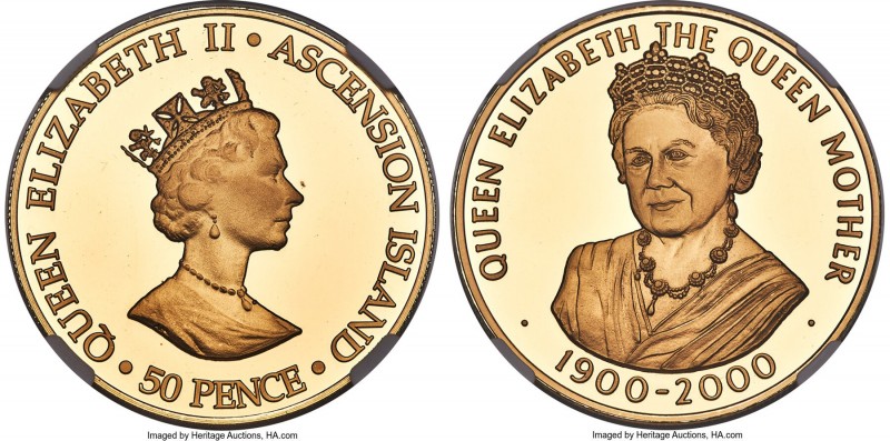 British Dependency. Elizabeth II gold Proof "100th Anniversary of the Queen Moth...