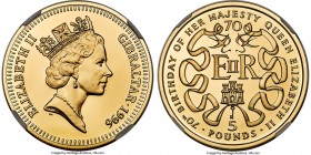 British Colony. Elizabeth II gold Proof "70th Anniversary of Queen Elizabeth's Birth" 5 Pounds 1996-PM PR69 Ultra Cameo NGC, Pobjoy mint, KM354b, Fr-5...