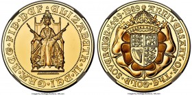 Elizabeth II gold Proof "Sovereign Anniversary" 5 Pounds 1989 PR68 Ultra Cameo NGC, KM958, Fr-432. Estimated mintage: 5,000. Depicting a crowned Eliza...