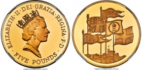 Elizabeth II gold Proof "Birth of Elizabeth II" 5 Pounds 1996 PR69 Ultra Cameo NGC, KM974b, Fr-442. Estimated mintage: 2,750. Struck to celebrate Eliz...