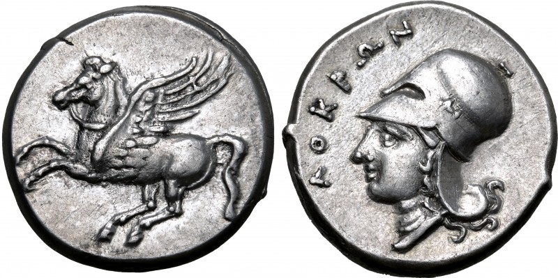 Bruttium, Lokroi Epizephyrioi AR Stater. Circa 350-275 BC. Pegasos flying to lef...