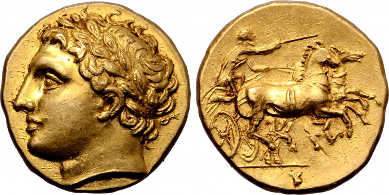Sicily, Syracuse AV Quarter Stater. Time of Agathokles, circa 317-289 BC. Laurea...