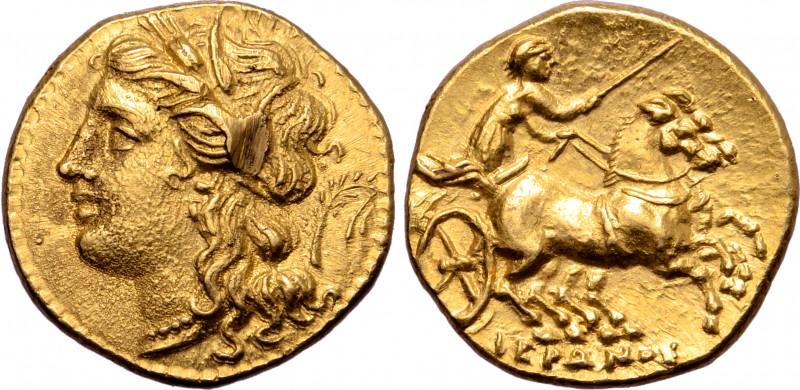 Sicily, Syracuse AV Hemistater. Time of Hieron II, circa 220-217 BC. Wreathed he...