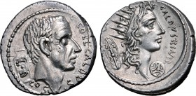 C. Coelius Caldus AR Denarius. Rome, 51 BC. Bare head of the consul Caius Coelius Caldus to right, tablet inscribed L•D (Libero | Damno) behind; C•COE...