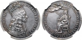 Great Britain, Stuart. Charles II AR Coronation Medal. Dated 23 April 1661. Dies by Thomas Simon. CAROLVS • II • D • G ANG • SCO • FR • ET HI • REX, c...