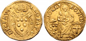 Italy, Stato Pontificio (Papal States). Leo X AV Ducato Papale. Bologna mint, AD 1514-1521. • LEO • PAPA • DECIMVS •, tiara and crossed keys over de’ ...