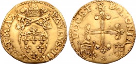 Italy, Stato Pontificio (Papal States). Paul III AV Scudo d’oro del Sole. Bologna mint, AD 1535. • PAVLVS • III • • PONT • MAX •, tiara and crossed ke...