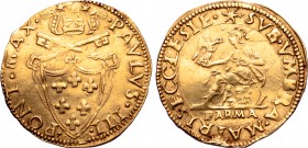 Italy, Stato Pontificio (Papal States). Paul III AV Scudo d’oro del Sole. Parma mint, AD 1535. • PAVLVS • III • • PONT • MAX •, tiara and crossed keys...