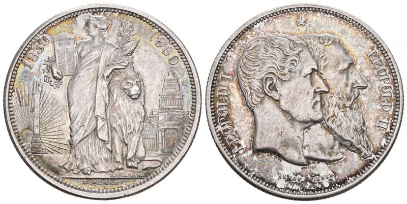 BELGIEN
Königreich
(D) 5 Francs 1830/1880 50jähriges Regierungsjubiläum Rv.: die...