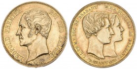 BELGIEN. Königreich. Leopold I. 1831-1865. Silberabschlag 
100 Francs 1853, Brüssel. Zur Hochzeit des Herzogs von Brabant mit Marie Henriette von Öste...