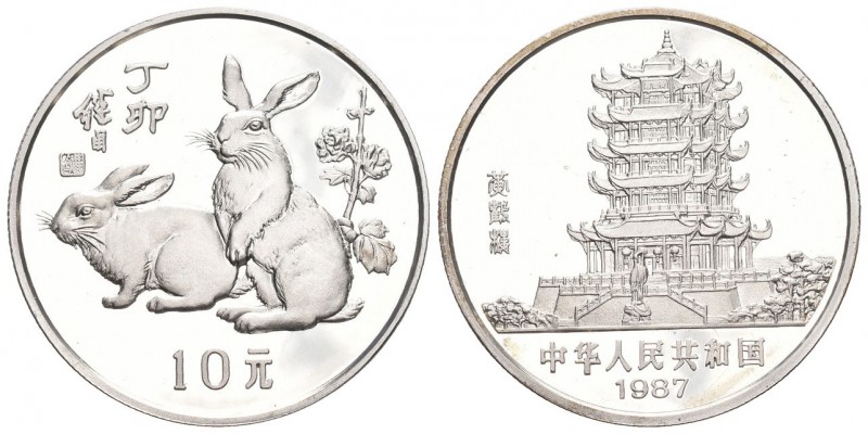 CHINA und Südostasien China Volksrepublik, seit 1949
10 Yuan Silber 1987. Jahr d...