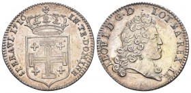 Deutschland 1716 Testone Kopf n.r. / Bekr. Wappenschild mit Krückenkreuz. de Saulcy 221 bis unzirkuliert