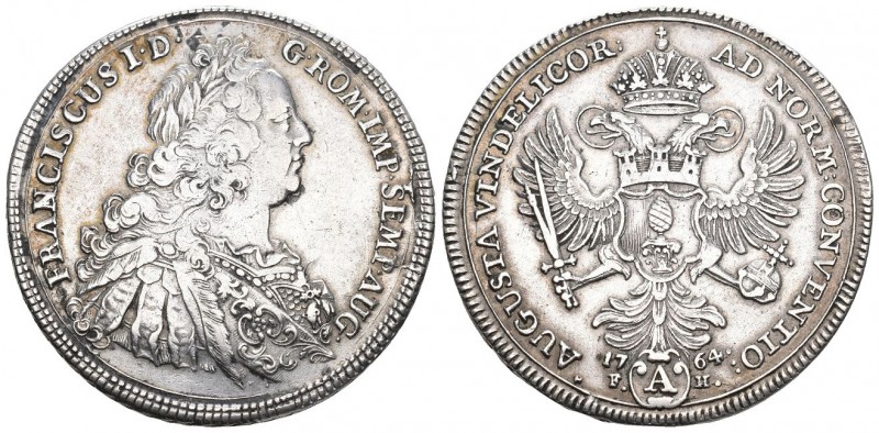 Augsburg Reichsstadt Taler, 1764, mit Franz I., Dav. 1929, Silber 27,84g sehr sc...