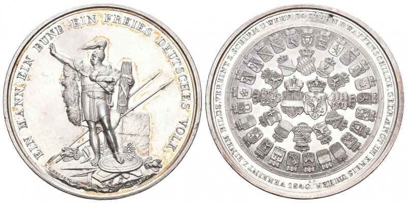 Deutschland, Frankfurt. AR Medaille 1840 (41 mm, 23.13 g), auf den Deutschen Bun...