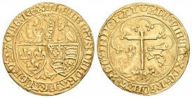 KÖNIGREICH
Henri VI d´Angleterre, 1422-1453.
Salut dor o. J. (1423), 2. Emission, Saint-Lô. 3,50 g. Die heilige Maria und der Erzengel Gabriel stehen ...