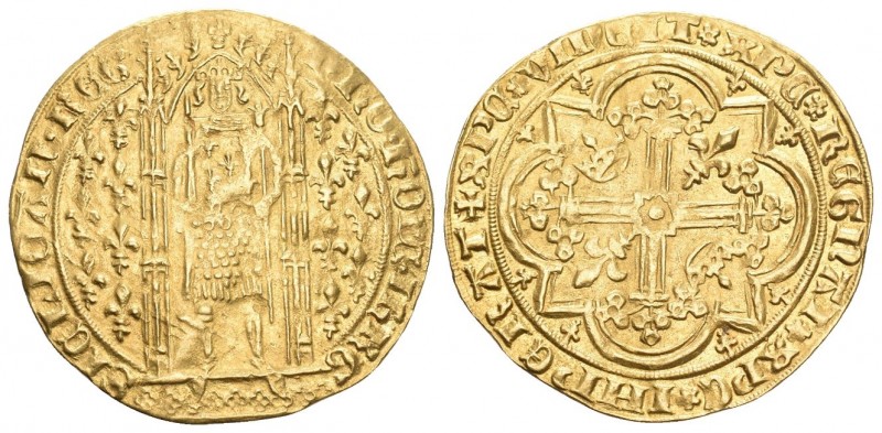 Frankreich 1362-1382 Reine D or Gold Ref.: B., 853 var, Rolland, 93, P.A., 4011,...