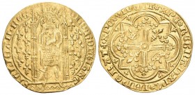 Frankreich 1362-1382 Reine D or Gold Ref.: B., 853 var, Rolland, 93, P.A., 4011, D., 1679, Fr., 208. 3,70g sehr schön bis vorzüglich