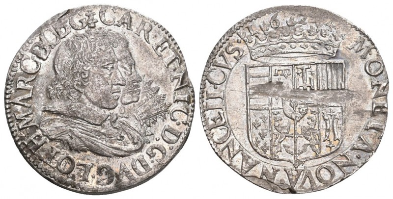 Frankreich 1624 Testone in Silber selten 8,4g s.seltene Erhaltung Charls IV + Ni...