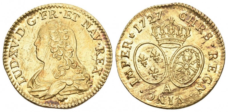 Frankreich Ludwig XV., 1715-1774
Louis d'or aux Lunettes 1727 &, Aix. 8,05 g bis...