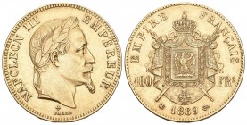 KÖNIGREICH Napoléon III, 1852-1870. 100 Francs 1869 BB, Straßburg. 29,03 g Feingold. Fb. 581, Gadoury 1136, Mazard 1418, Schl. 334. GOLD. bis Vorzügli...