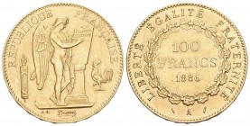 FRANKREICH, Dritte Republik, 1871-1940, 100 Francs 1886 A, Paris. 32,29g. KM 858, Frbg.590, vorzüglich