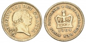ENGLAND George III., 1760-1820
1/3 Guinea 1804. Friedb. 367, Seaby 3740, Schlumb. 97 sehr schön