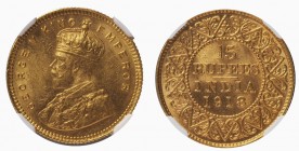 BRITISCH-INDIEN George V., 1910-1936 15 Rupees 1918, Neuprägung.
Friedb. 1608, KM 525, Schlumb. 947 Gold MS 62 unzirkuliert