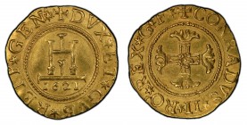 ITALIEN-GENOVA,REPUBBLICA
Dogi Biennali. 1528-1797, 2 Doppie 1621 (Mmz. Georgius de Franchis). + DVX * ET GVB' * REIP' * GEN' * Kastell über Jahrzahl....