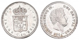 Neapel Sizilien Ferdinando II (1830-1859). AR 10 Grana 1841 (19 mm, 2.31 g).
KM 328. fast FDC