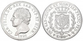 Savoyen / Sardinien
Carlo Felice, 1821-1831. 80 Lire 1826, Turin. PROBE in Platin. 25.95 g. Pag. Proben 7. Glatter Rand. Nur 5 Stück geprägt FDC