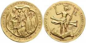 ITALY, Papale (Stato della Città del Vaticano). Paul VI. 1963-1978. AV Medal (43mm, 56.94 g, 12h). Papal Visit to the Holy Land. By G. Pirrone. Dated ...