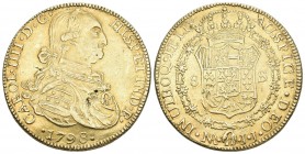 KOLUMBIEN Karl IV. 1788-1808 8 Escudos 1798 JJ Nuevo Reino Fr: 51 KM: 62.1 26.99 g. Gold 27g Vorzüglich schrötlingsfehler