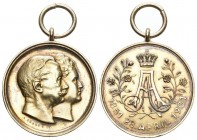 Luxemburg Adolph von Nassau-Weilburg, 1890-1905
Tragbare, vergoldete Bronzemedaille 1901 von Börsch. Goldene Hochzeit mit Adelheid Marie von Anhalt-De...