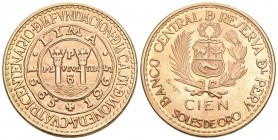 Peru 1965 100 Soles Gold 46g KM 243 FDC
