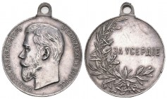 Russland Nicolaus II Silber Medaille mit Henkel Divo: 1139 vorzüglich