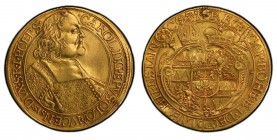 AUSTRIA. Olmütz. Karl II von Liechtenstein, 1664-1695. 5 Ducats 1678, Olmütz. Obv. CAROL D G EPVS OLOMVCENSIS DVX S R I PCEPS. Bust right. Rev. REG - ...