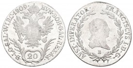 RDR Österreich 1809 20 Kreuzer Silber 6.7g KM 2141 bis unzirkuliert
