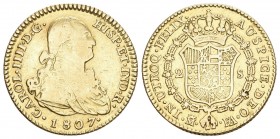 SPANIEN
Karl IV. 1788-1808 2 Escudos 1807 FA Madrid Calico: 1317 Fast sehr schön