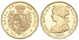 Spanien 1868 10 Escudos Gold 8.37g KM 636.1 vorzüglich bis unzirkuliert